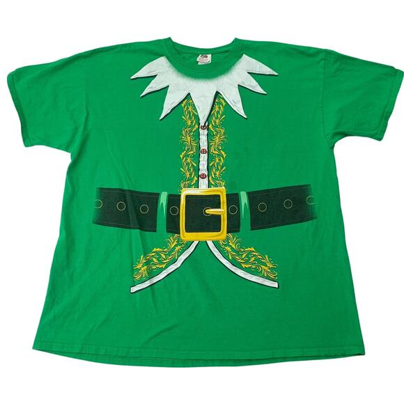 Vintage Elf 2XL Short Sleeve Holiday Tee TShirt Buddy the Elf Fruit of the Loom - Picture 1 of 7